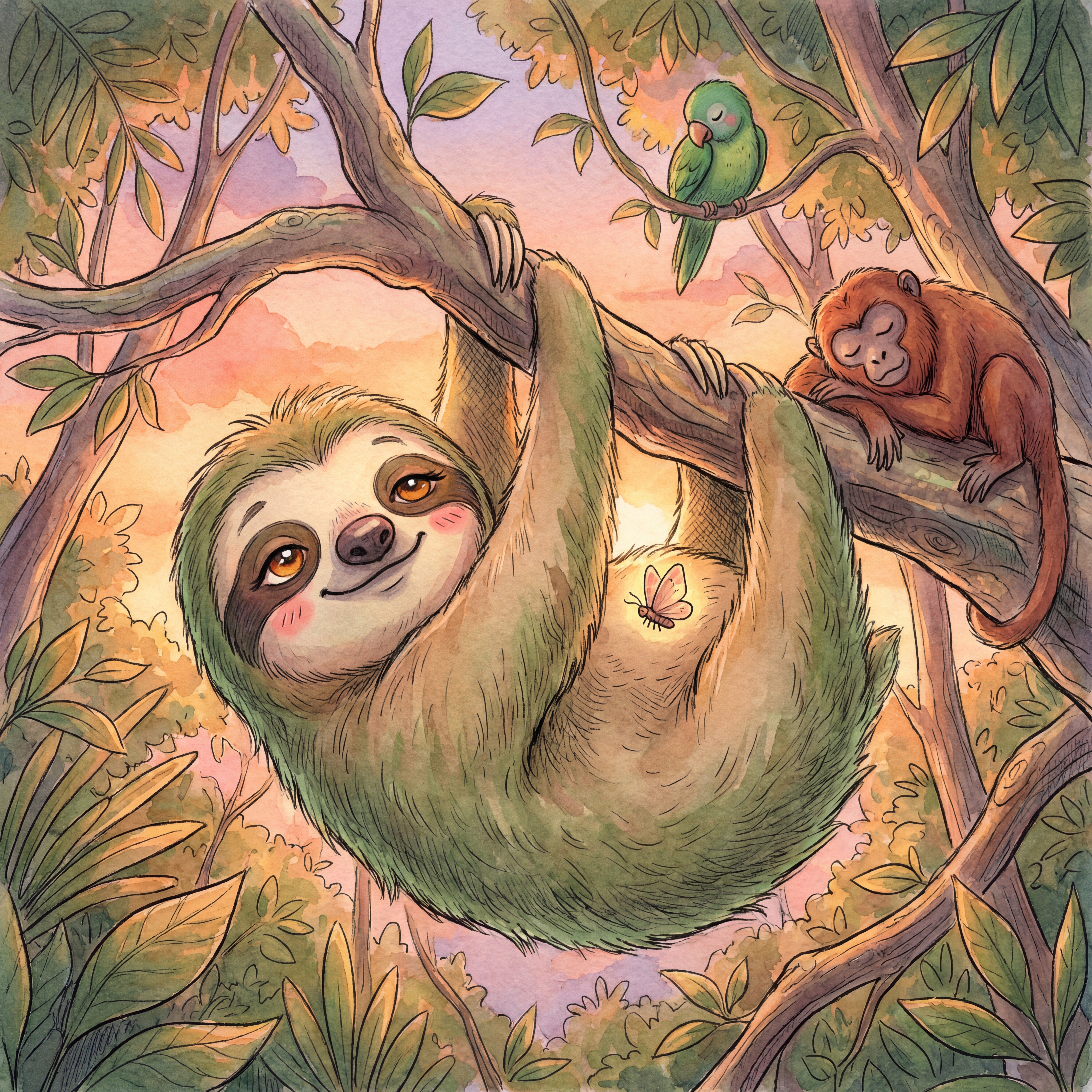 Suki safe at home, sunset